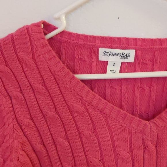 St John's Bay pink cable knit sweater - Picture 2 of 3